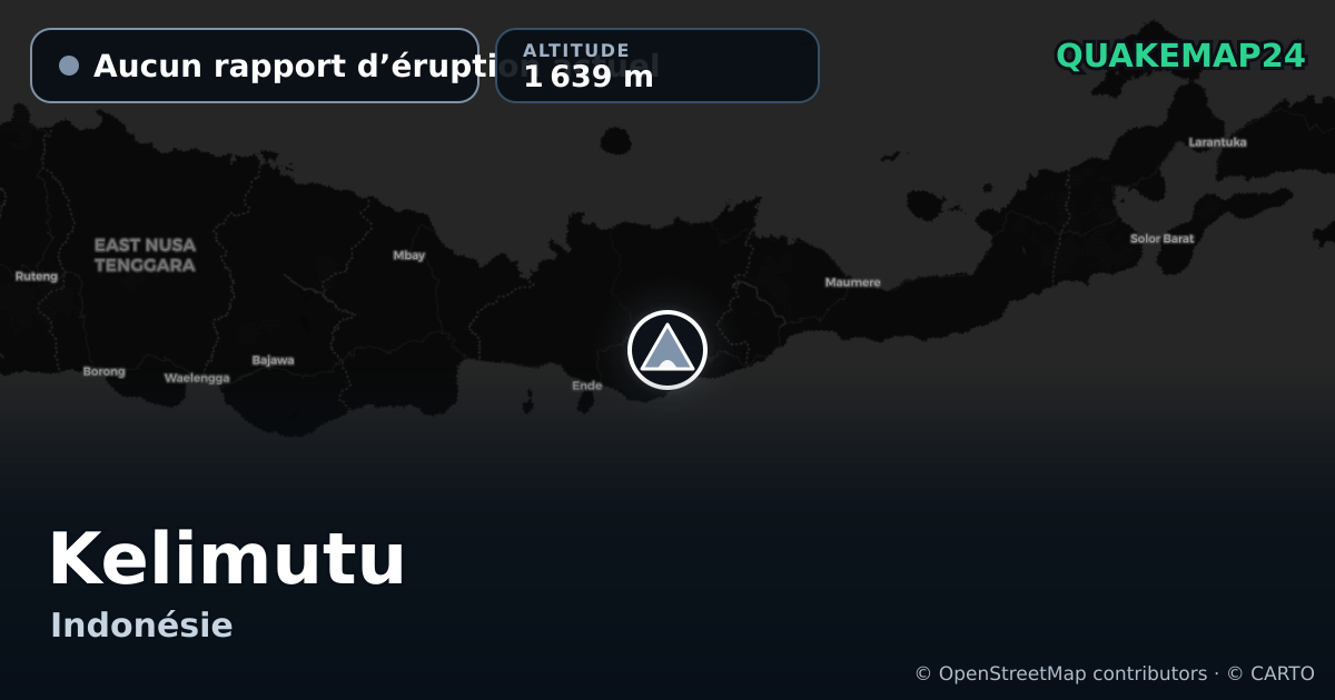 Kelimutu · Aucun rapport d’éruption actuel · 1 639 m