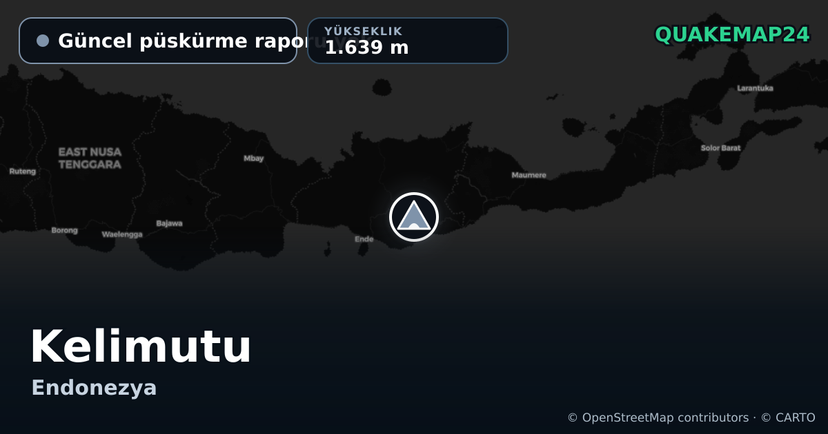 Kelimutu · Güncel püskürme raporu yok · 1.639 m