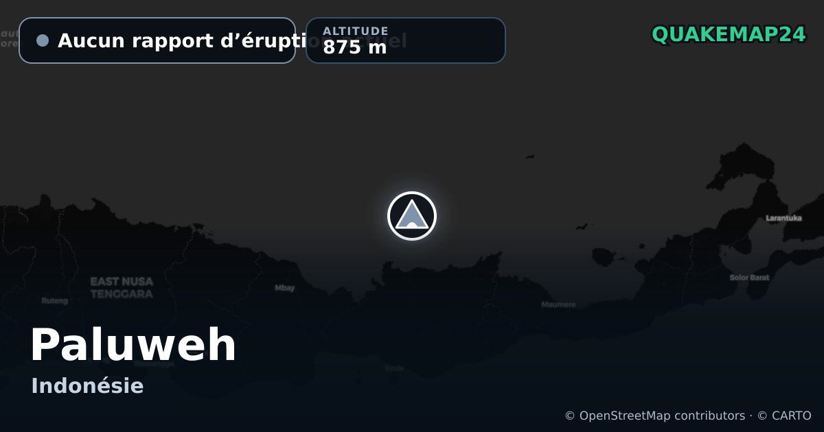 Paluweh · Aucun rapport d’éruption actuel · 875 m