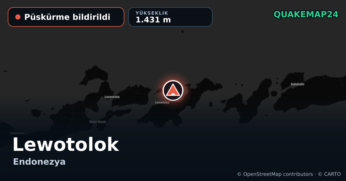 Lewotolok · Püskürme bildirildi · 1.431 m
