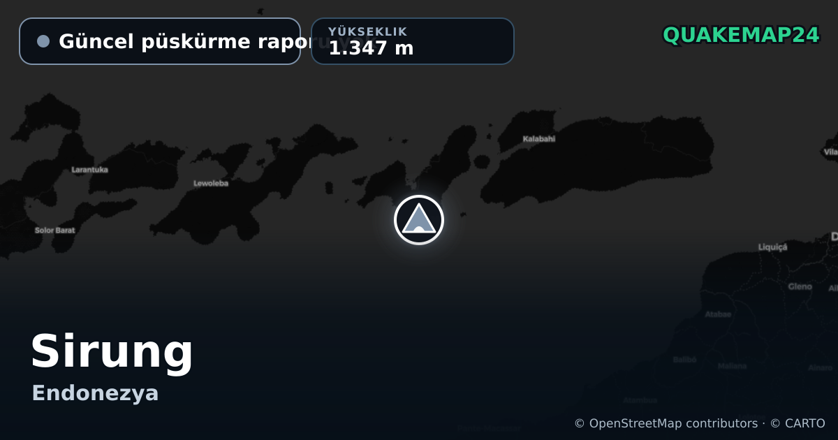 Sirung · Güncel püskürme raporu yok · 1.347 m