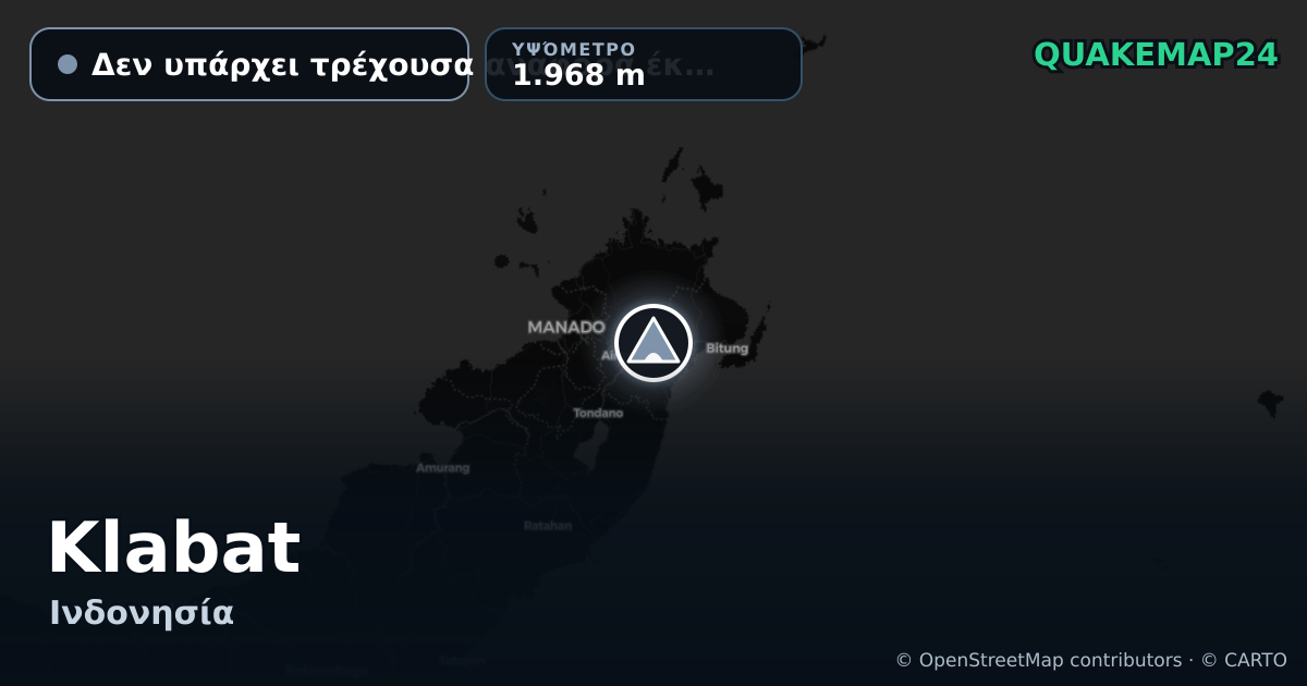 Klabat · Δεν υπάρχει τρέχουσα αναφορά έκρηξης · 1.968 m