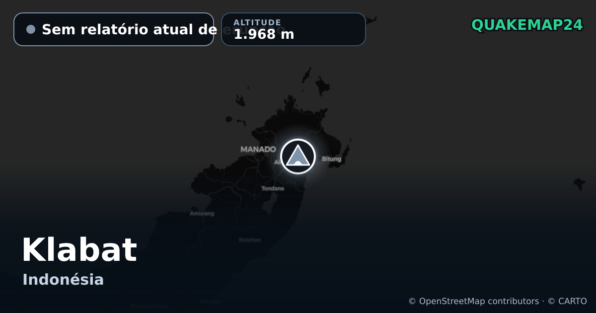 Klabat · Sem relatório atual de erupção · 1.968 m