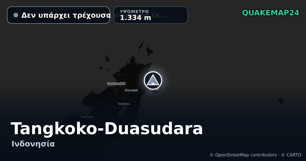 Tangkoko-Duasudara · Δεν υπάρχει τρέχουσα αναφορά έκρηξης · 1.334 m