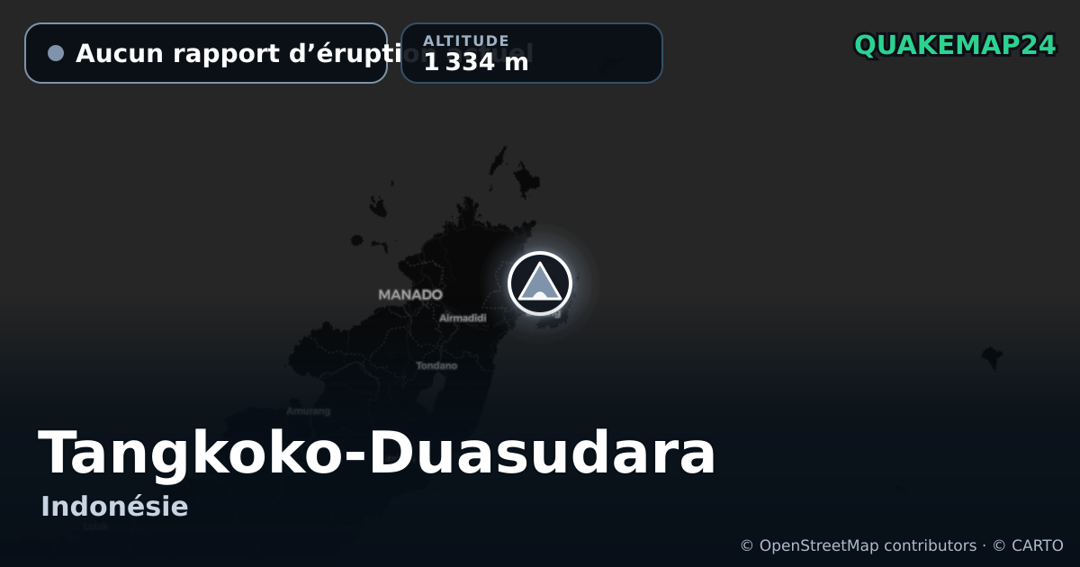 Tangkoko-Duasudara · Aucun rapport d’éruption actuel · 1 334 m