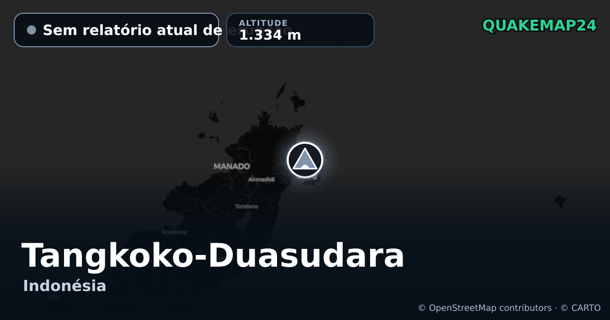 Tangkoko-Duasudara · Sem relatório atual de erupção · 1.334 m