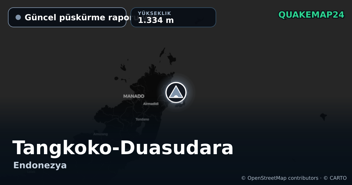 Tangkoko-Duasudara · Güncel püskürme raporu yok · 1.334 m