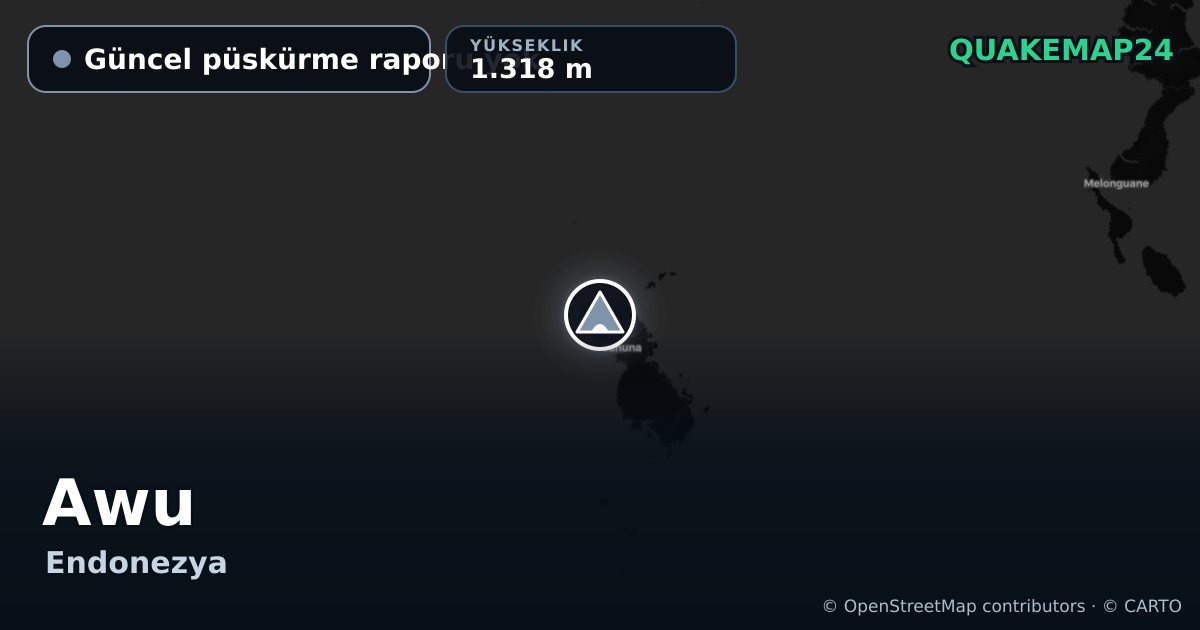 Awu · Güncel püskürme raporu yok · 1.318 m