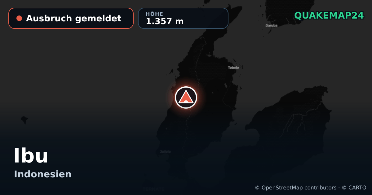 Ibu · Ausbruch gemeldet · 1.357 m