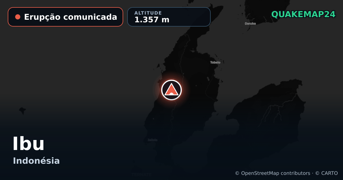 Ibu · Erupção comunicada · 1.357 m