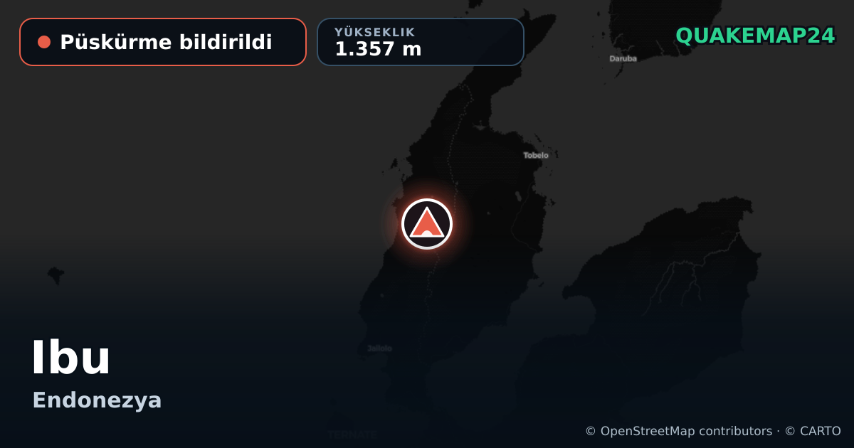 Ibu · Püskürme bildirildi · 1.357 m