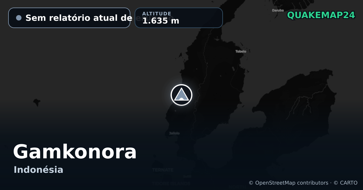 Gamkonora · Sem relatório atual de erupção · 1.635 m