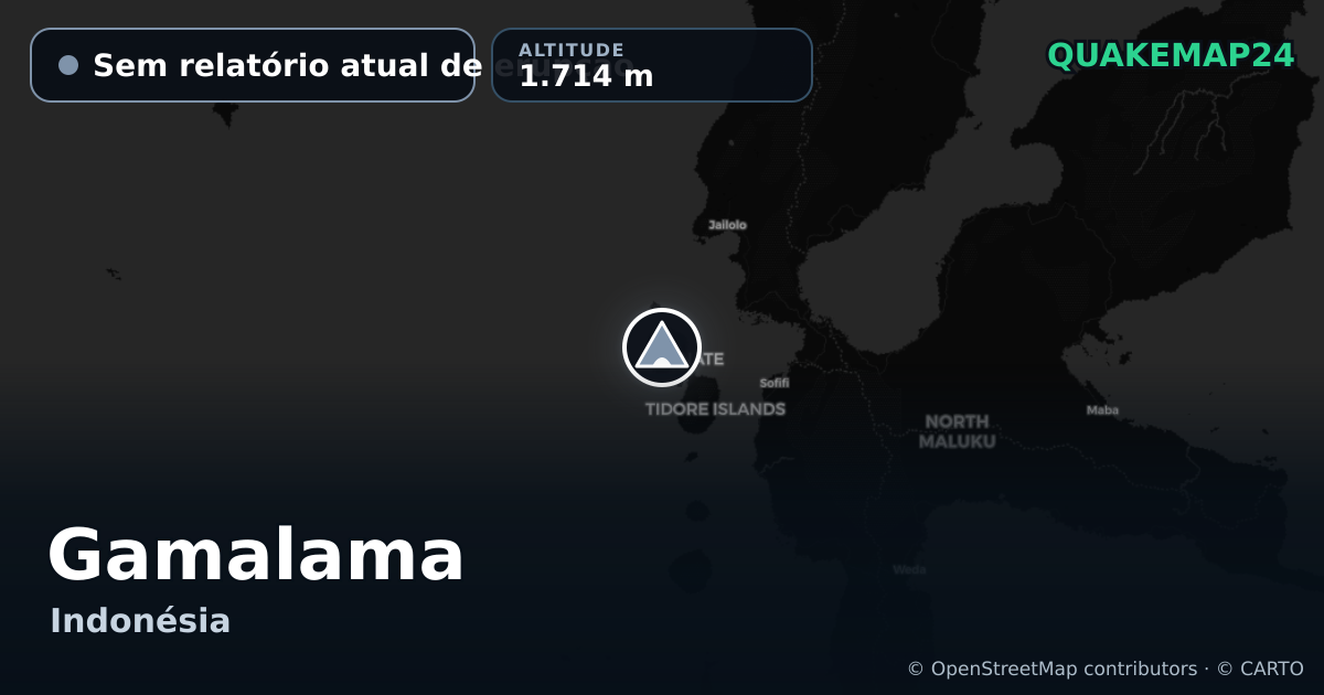 Gamalama · Sem relatório atual de erupção · 1.714 m