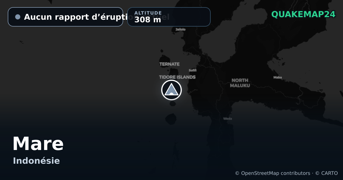 Mare · Aucun rapport d’éruption actuel · 308 m