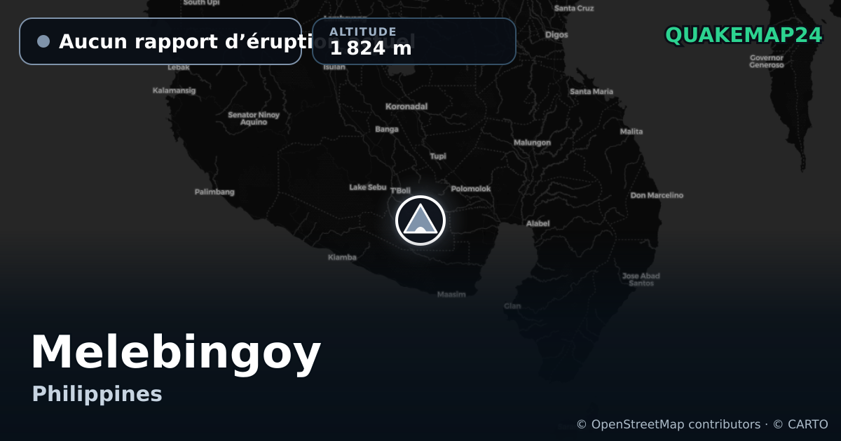 Melebingoy · Aucun rapport d’éruption actuel · 1 824 m