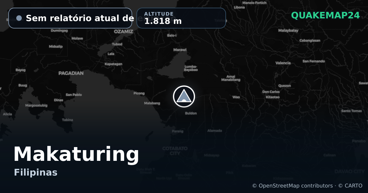 Makaturing · Sem relatório atual de erupção · 1.818 m