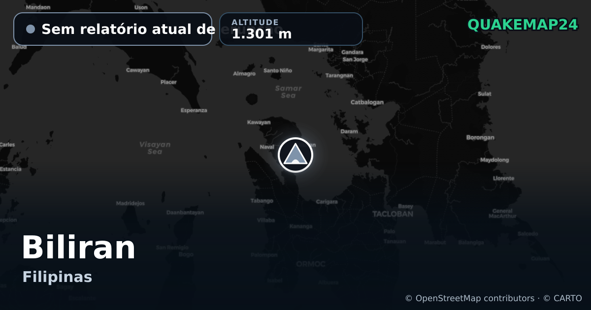 Biliran · Sem relatório atual de erupção · 1.301 m