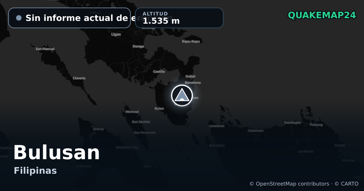 Bulusan · Sin informe actual de erupción · 1.535 m