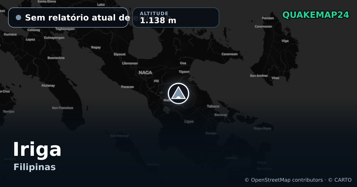 Iriga · Sem relatório atual de erupção · 1.138 m