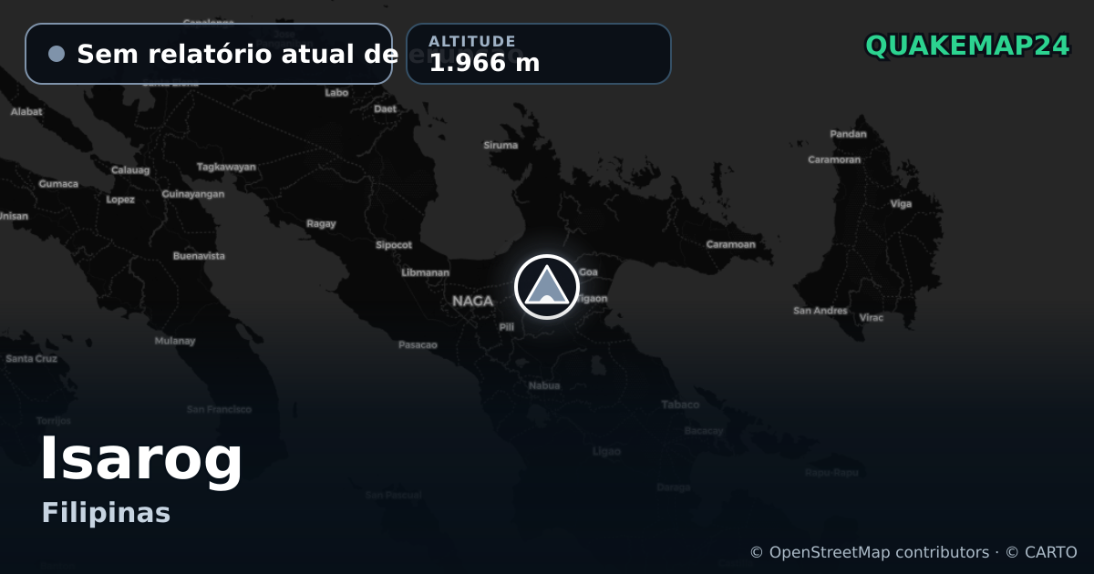 Isarog · Sem relatório atual de erupção · 1.966 m