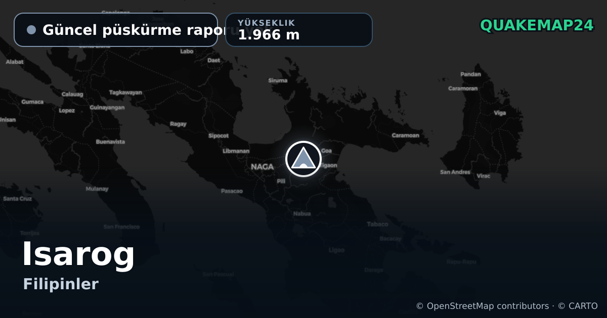Isarog · Güncel püskürme raporu yok · 1.966 m