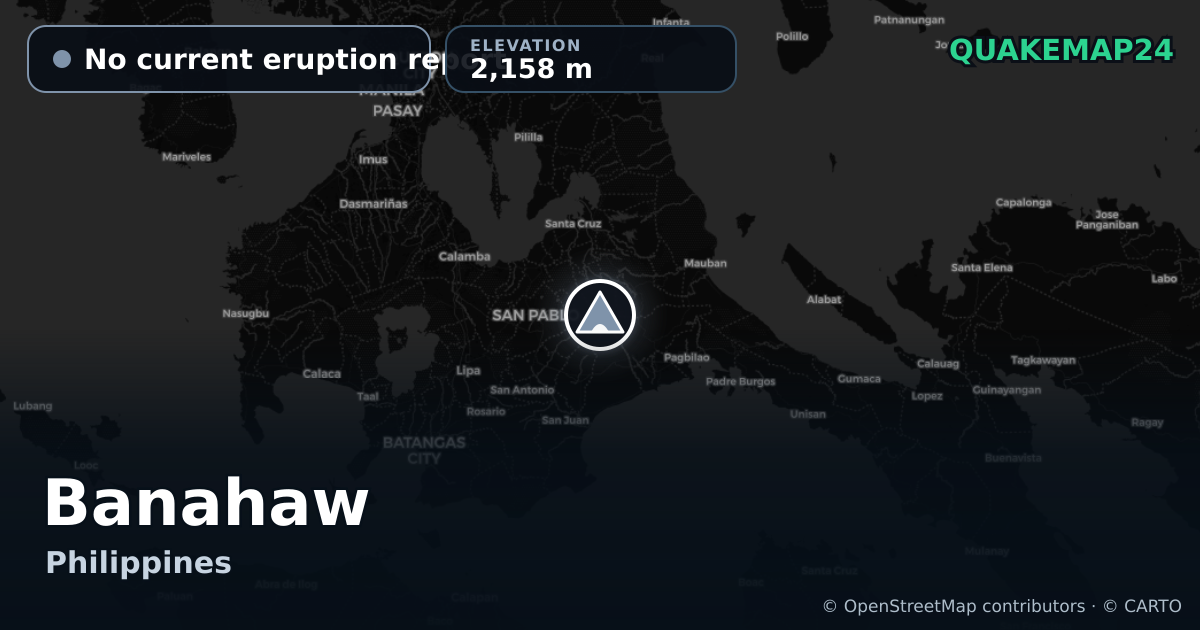 Banahaw · No current eruption report · 2,158 m