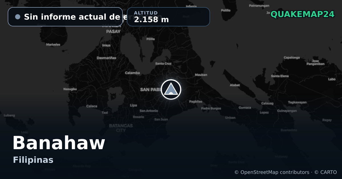 Banahaw · Sin informe actual de erupción · 2.158 m