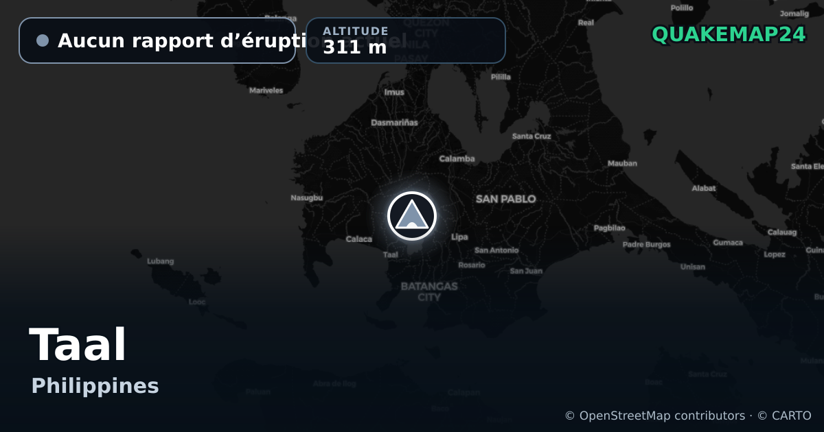 Taal · Aucun rapport d’éruption actuel · 311 m