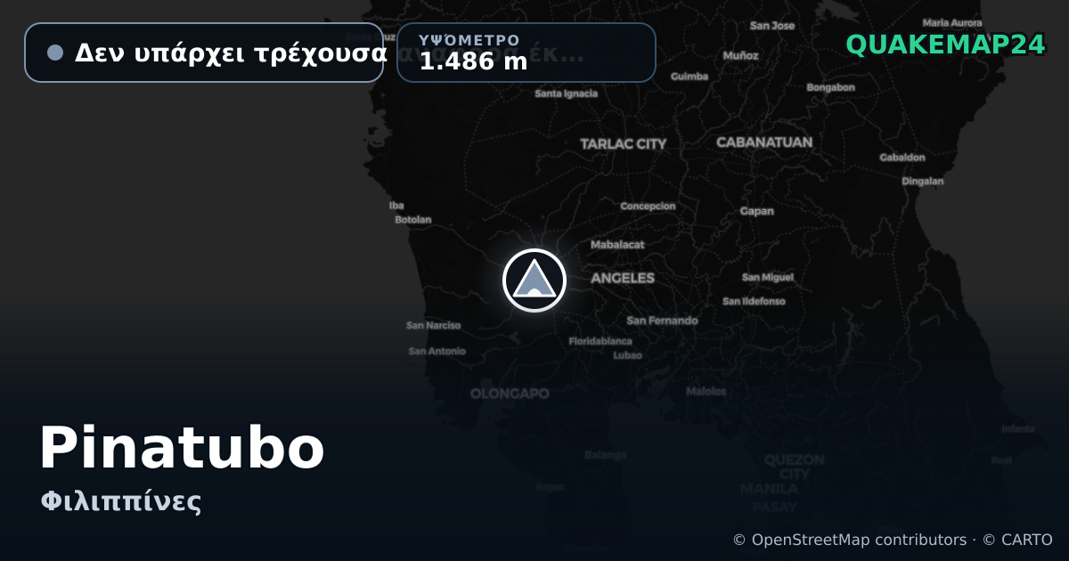 Pinatubo · Δεν υπάρχει τρέχουσα αναφορά έκρηξης · 1.486 m