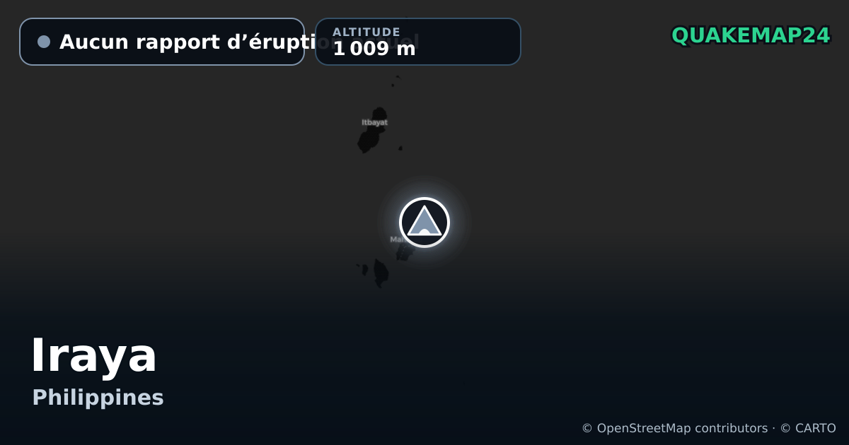 Iraya · Aucun rapport d’éruption actuel · 1 009 m