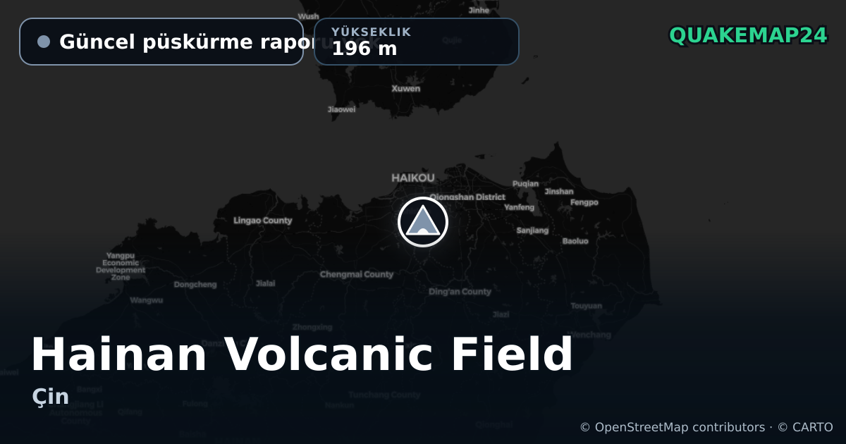 Hainan Volcanic Field · Güncel püskürme raporu yok · 196 m