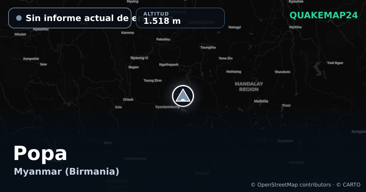 Popa · Sin informe actual de erupción · 1.518 m
