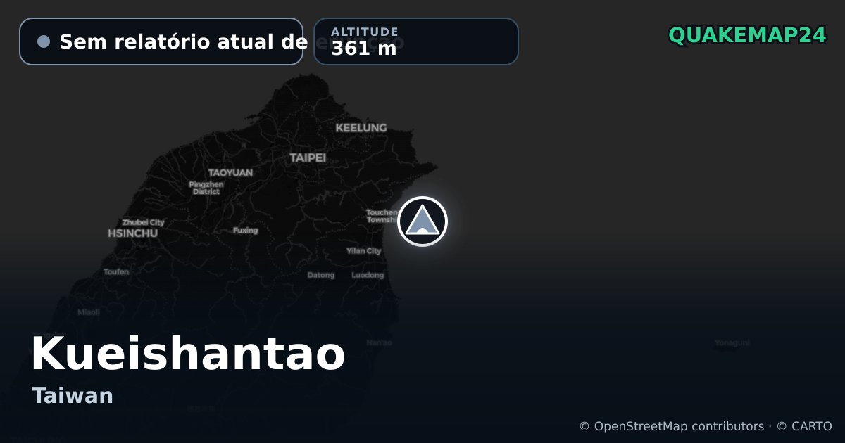 Kueishantao · Sem relatório atual de erupção · 361 m