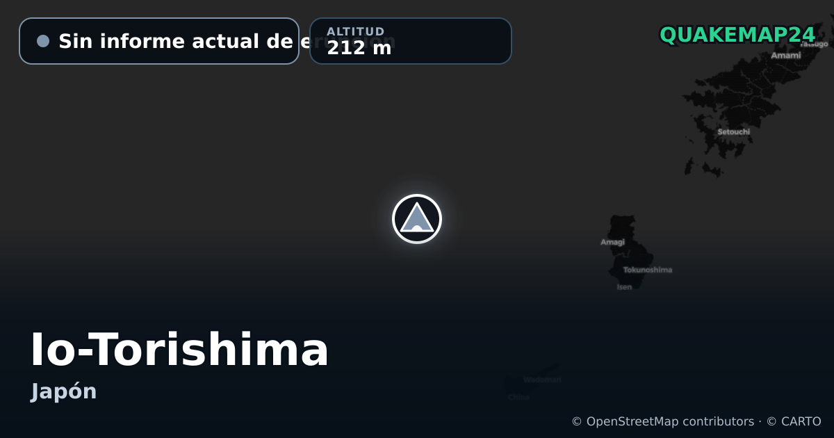 Io-Torishima · Sin informe actual de erupción · 212 m