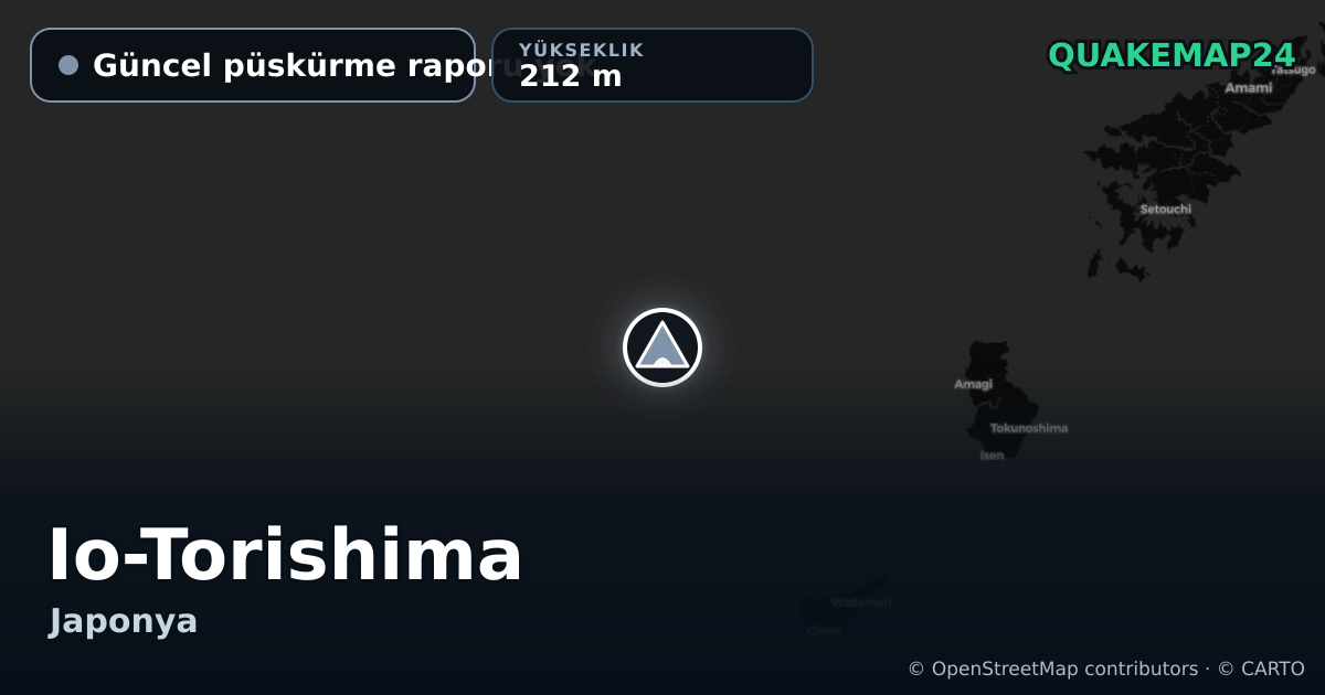 Io-Torishima · Güncel püskürme raporu yok · 212 m