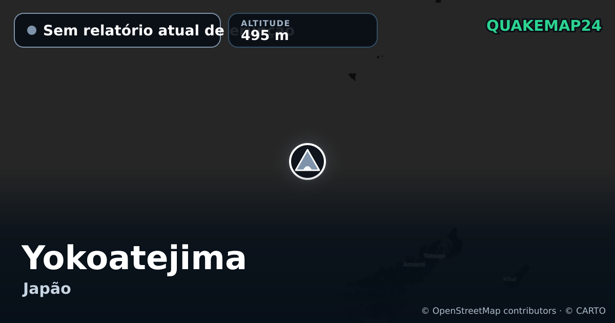 Yokoatejima · Sem relatório atual de erupção · 495 m