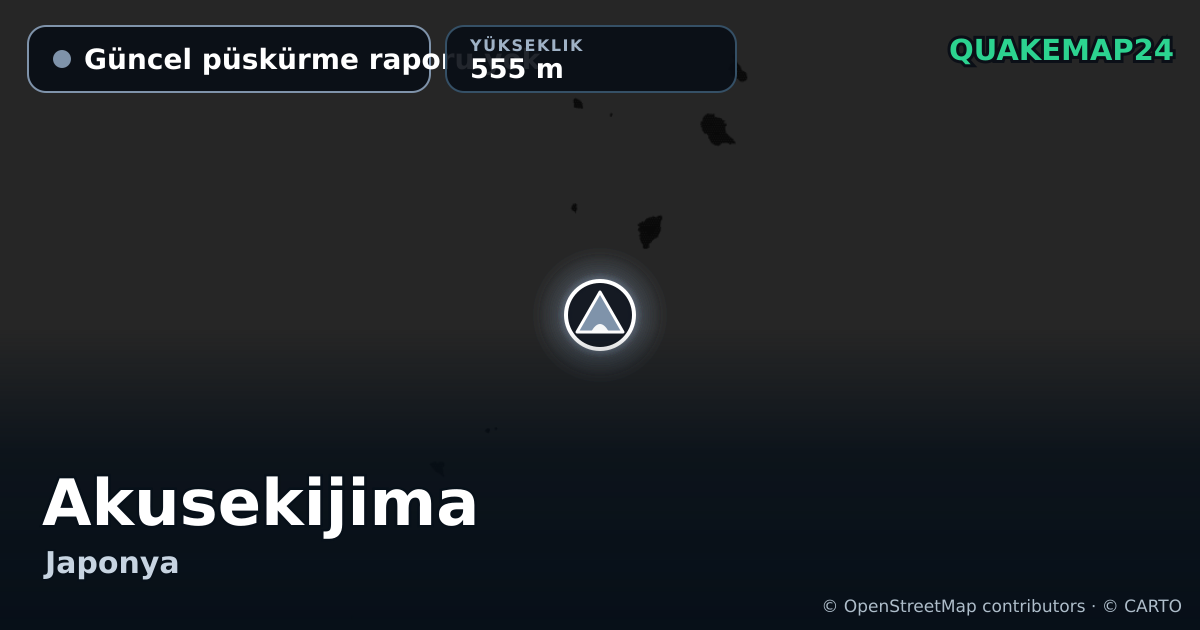 Akusekijima · Güncel püskürme raporu yok · 555 m