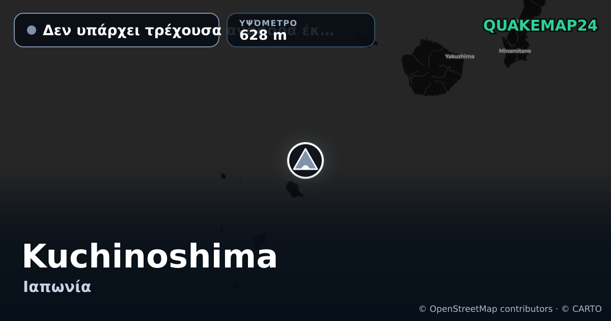 Kuchinoshima · Δεν υπάρχει τρέχουσα αναφορά έκρηξης · 628 m