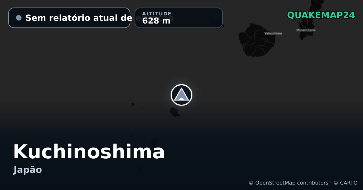 Kuchinoshima · Sem relatório atual de erupção · 628 m