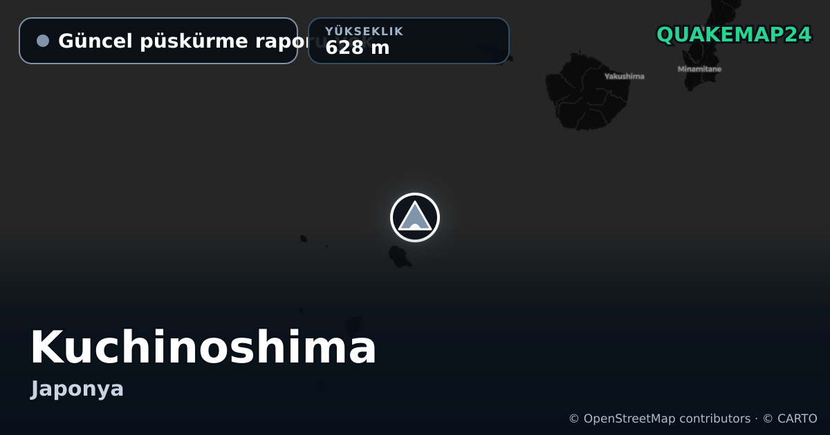 Kuchinoshima · Güncel püskürme raporu yok · 628 m