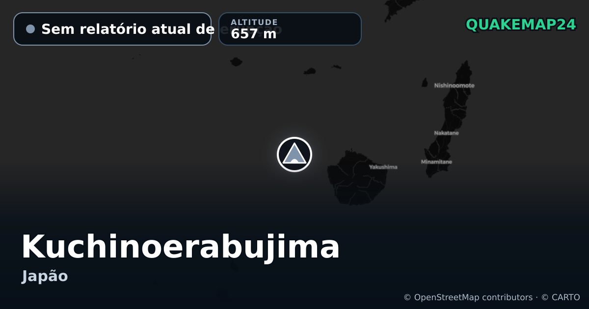 Kuchinoerabujima · Sem relatório atual de erupção · 657 m