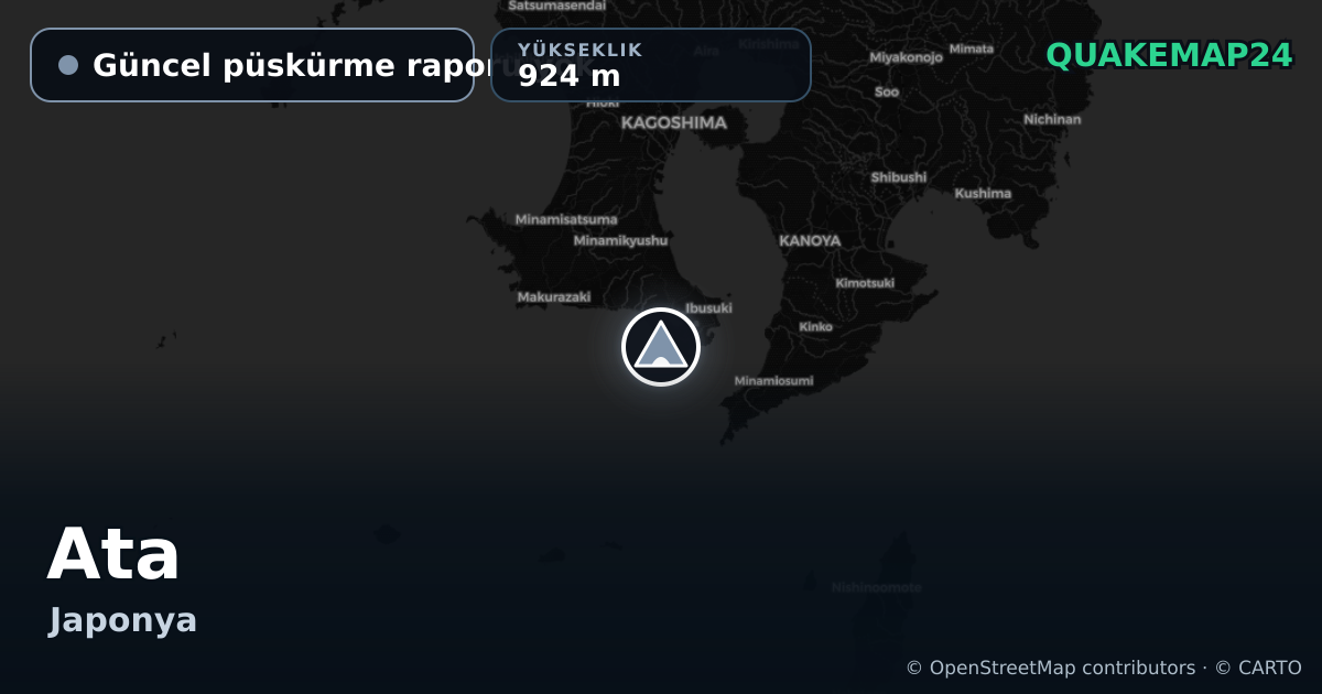 Ata · Güncel püskürme raporu yok · 924 m