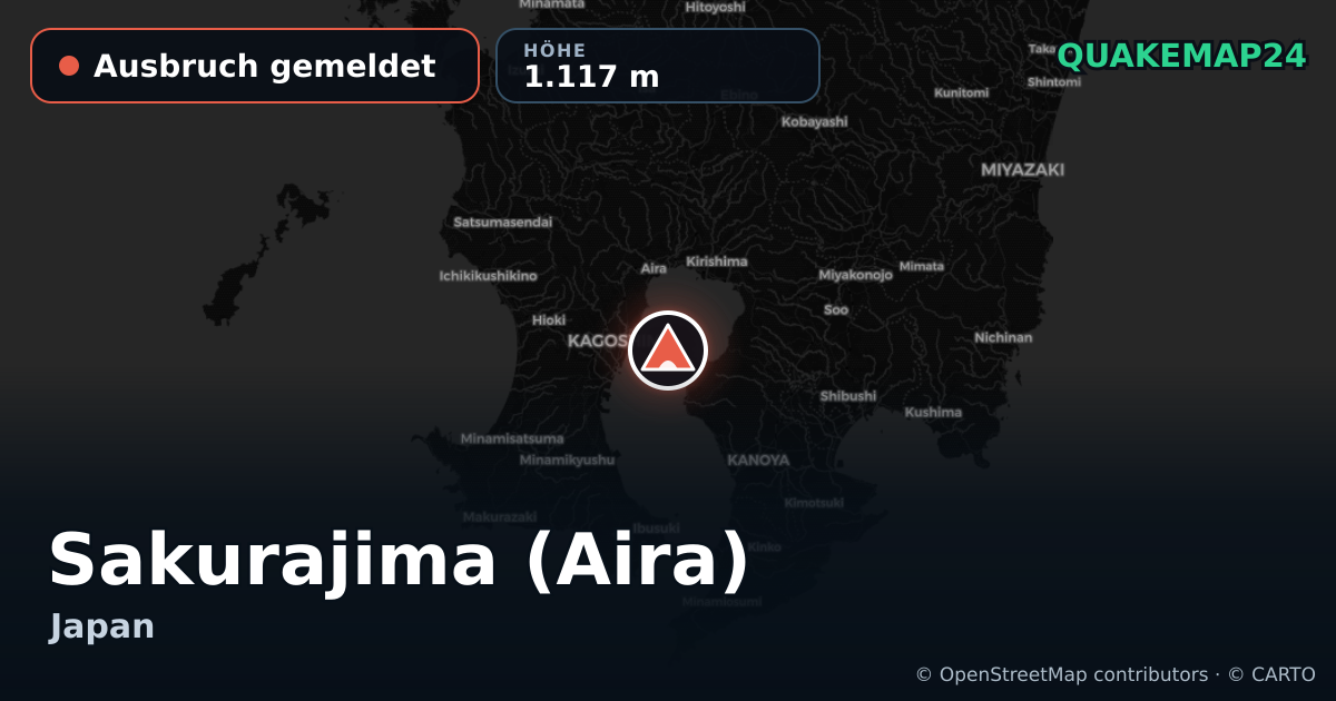 Sakurajima (Aira) · Ausbruch gemeldet · 1.117 m