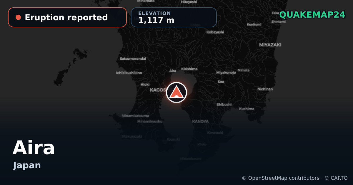 Aira · Eruption reported · 1,117 m