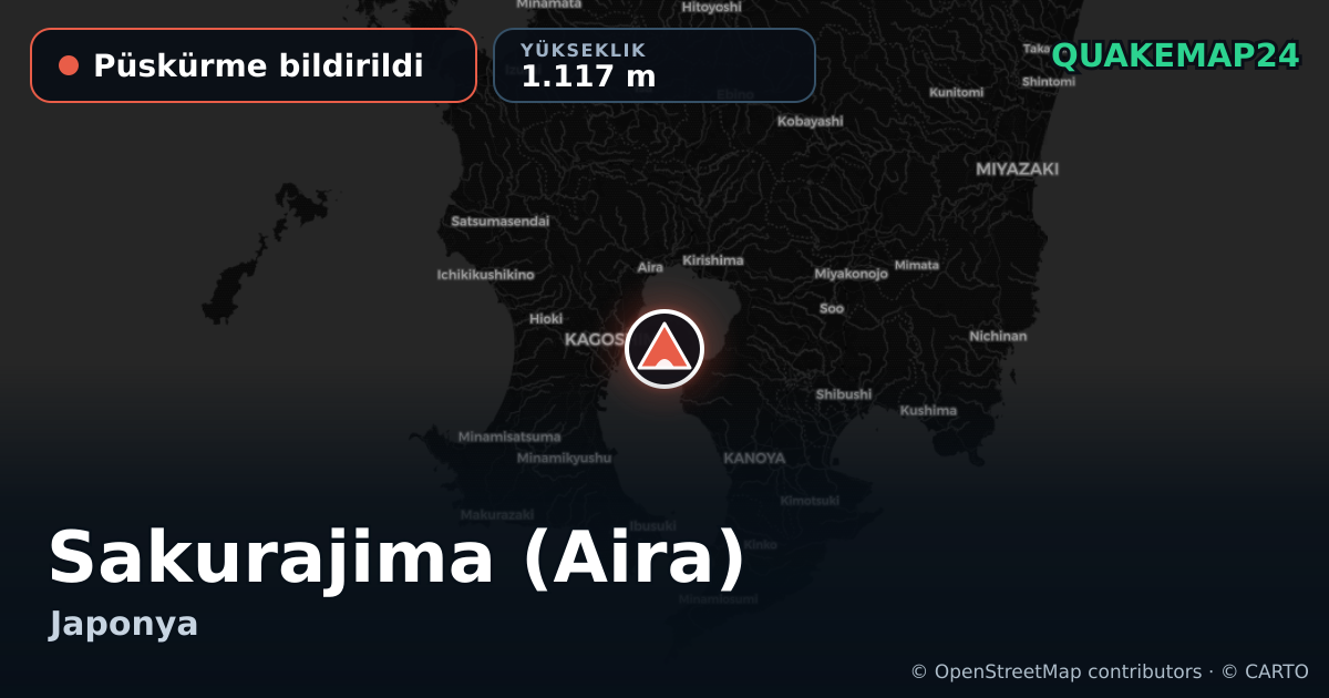 Sakurajima (Aira) · Püskürme bildirildi · 1.117 m