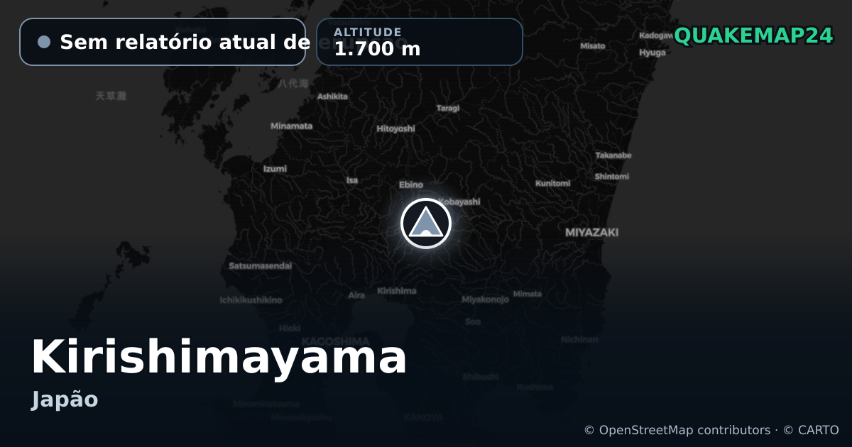 Kirishimayama · Sem relatório atual de erupção · 1.700 m