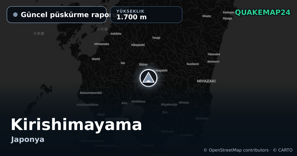 Kirishimayama · Güncel püskürme raporu yok · 1.700 m