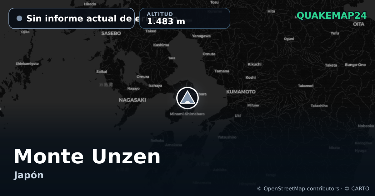 Monte Unzen · Sin informe actual de erupción · 1.483 m