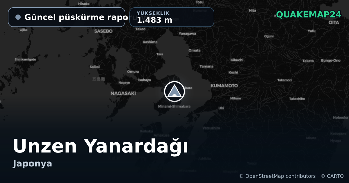 Unzen Yanardağı · Güncel püskürme raporu yok · 1.483 m