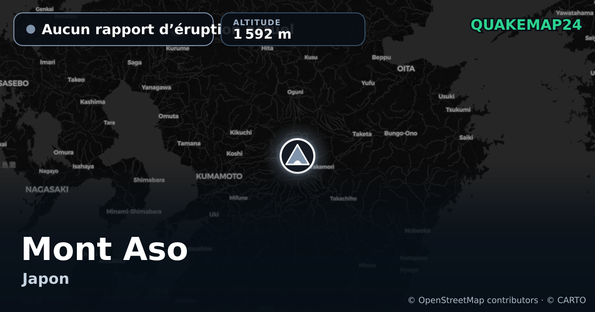 Mont Aso · Aucun rapport d’éruption actuel · 1 592 m